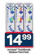 No Name Toothbrush Medium Twin Pack