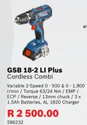 Bosch GSB 18-2 LI Plus Cordless Combi