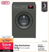 Defy 7Kg Manhanttan Grey Front Loader DAW384