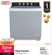 Defy 15Kg Metallic Twin Tub DTT151
