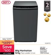 Defy 8Kg Manhanttan Grey Top Loader DTL165
