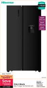 Hisense 514Ltr Black SBS Fridge H670SMIB-WD