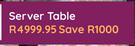 Priceton Server Table