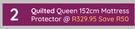 Quilted Queen 152cm Mattress Protector