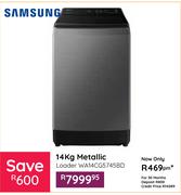 Samsung 14Kg Metallic Top Loader Washing Machine WA14CG5745BD