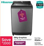 Hisense 18Kg Graphite Top Loader Washing Machine WT5T1825DT