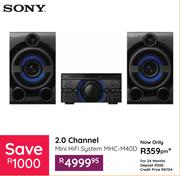 Sony 2.0 Channel Mini HiFi System MHC-M40D