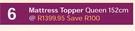 Mattress Topper Queen 152cm