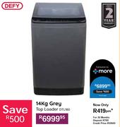 Defy 14Kg Grey Top Loader Washing Machine DTL160