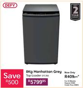 Defy 8Kg Manhattan Grey Top Loader Washing Machine DTL165
