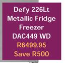 Defy 226Ltr Metallic Fridge Freezer DAC449 WD