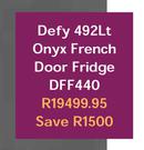 Defy 492Ltr Onyx French Door Fridge DFF440