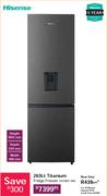 Hisense 263Ltr Titanium Fridge Freezer H370BIT-WD