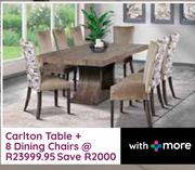 Carlton Table + 8 Dining Chairs