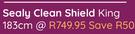 Sealy Clean Shield King 183cm