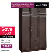 Lyra 135cm High Gloss Robe