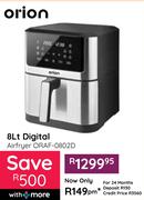 Orion 8Ltr Digital Airfryer ORAF 0802D