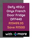 Defy 492Ltr Onyx French Door Fridge DFF440