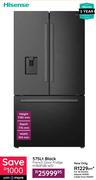 Hisense 575Ltr Black French Door Fridge H760FSB WD
