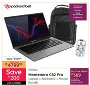 Packard Bell Montenero C82 Pro Laptop + Backpack + Mouse Bundle 10319868
