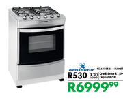Kelvinator KCL64GSB Stainless Steel 4 Burner Stove