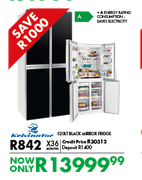 Kelvinator 520Ltr Black Mirror Fridge