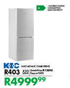 KIC 263Ltr Metallic Combi Fridge