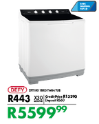  Defy DTT180 18Kg Twin Tub