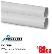 Marley PVC Tube WPE313-50mm x 6m Each