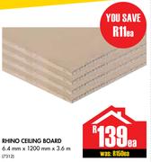 Rhino Ceiling Board-6.4mm x 1200mm x 3.6m Each