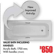 value Bath Including Handles-1700mm