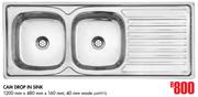 Cam Drop In Sink-1200mm x 480mm x 160mm, 40mm Waste