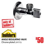 Builders Angle Regulating Valve Chrome Plated