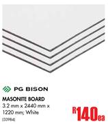 PG Bison Masonite Board White-3.2mm x 2440mm x 1220mm Each