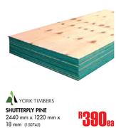 York Timbers Shutterply Pine-2440mm x 1220mm x 18mm Each