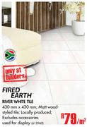Fired Earth River White Tile -Per Sqm