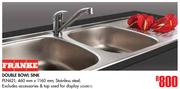 Franke Double Bowl Sink PLN621-460mm x 1160mm