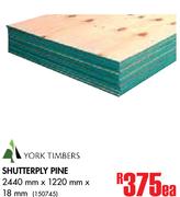 York Timbers Shutterply Pine-2440mm x 1220mm x 18mm Each