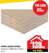 Rhino Ceiling Board-6.4mm x 1200mm x 3.6m