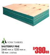York Timbers Shutterply Pine-2440mm x 1220mm x 18mm Each