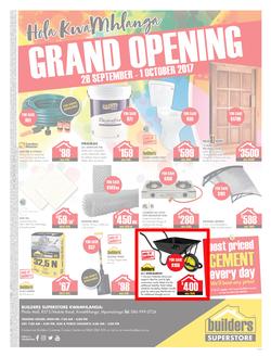 Builders Kwamhlanga : Grand Opening (28 Sep -1 Oct 2017), page 1