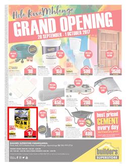 Builders Kwamhlanga : Grand Opening (28 Sep -1 Oct 2017), page 1