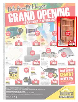 Builders Kwamhlanga : Grand Opening (28 Sep -1 Oct 2017), page 1