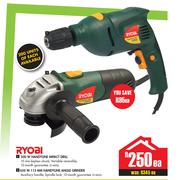 Ryobi 500W handyline Impact Drill Or 650W 115 MM Handyline Angle Grinder-Each