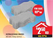 Interlocking Pavers Grey-60mm Each