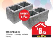 Concrete Block-140mm x 190mm x 390mm Each