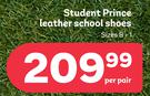 Toughees Student Prince Leather School Shoes Sizes 8-1-Per Pair