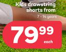Kids Drawstring Shorts 7-14 Years-Each