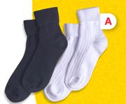 2 Pk Girls Anklet Socks (Size 9-12)