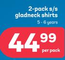 2-Pack S/S Glad Neck Shirts (5-6 Years)-Per Pack